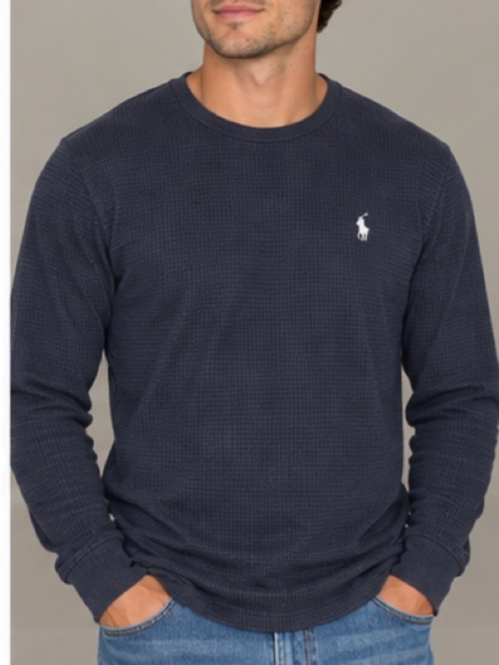 Navy blue polo large longsleeve